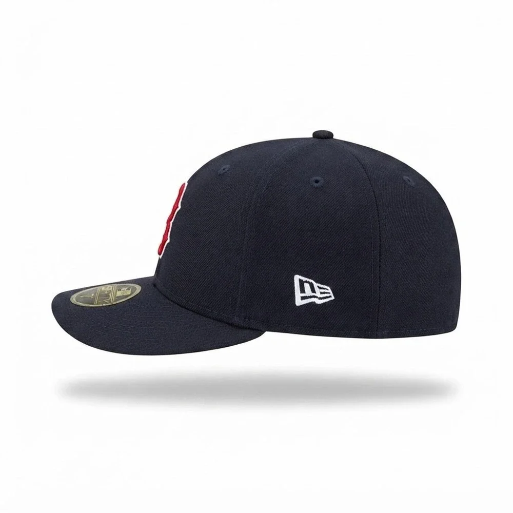 Boston Red Sox New Era 59FIFTY Low Profile Fitted Hat Mens Size 7 Navy Blue NEW